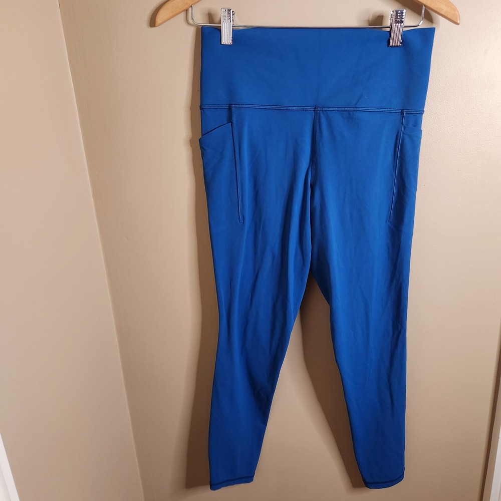 Athleta Salutation Stash Tight Blue High Rise 7/8 Leggings Medium 599749